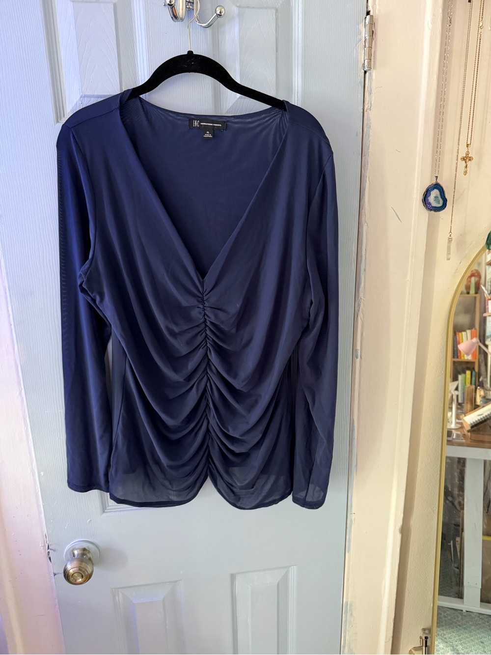 INC V-Neck Long Sleeve Top